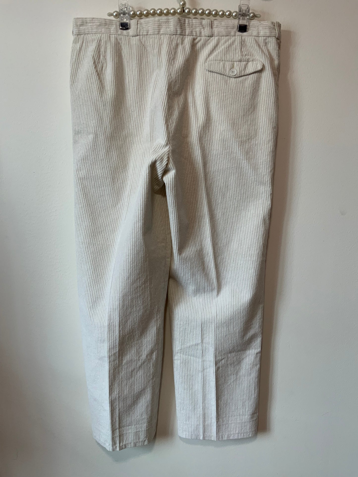 Pantalon velours côtelé Blanc Daniel Hechter Paris Vintage 1990