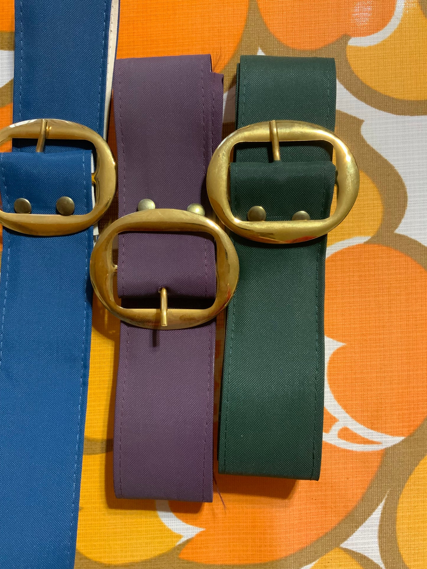 Lot 3 ceintures couleurs Deadstock Vintage 1970