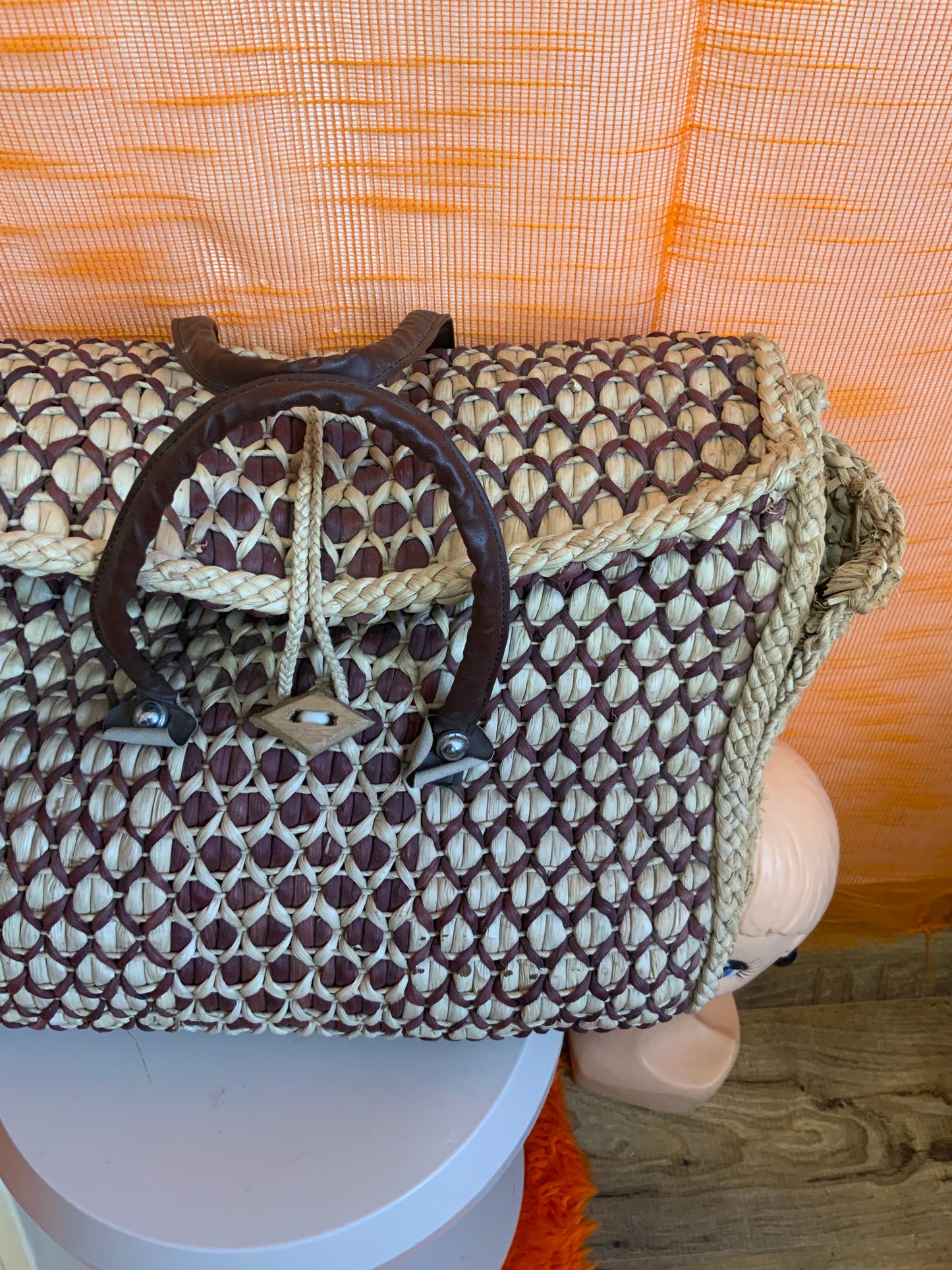 Grand Panier pailles tressées Vintage