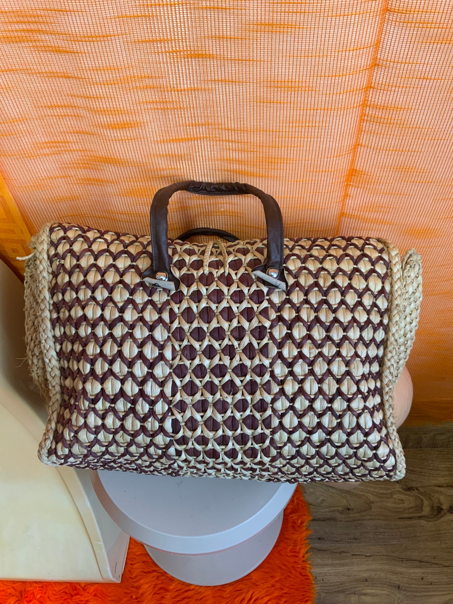 Grand Panier pailles tressées Vintage