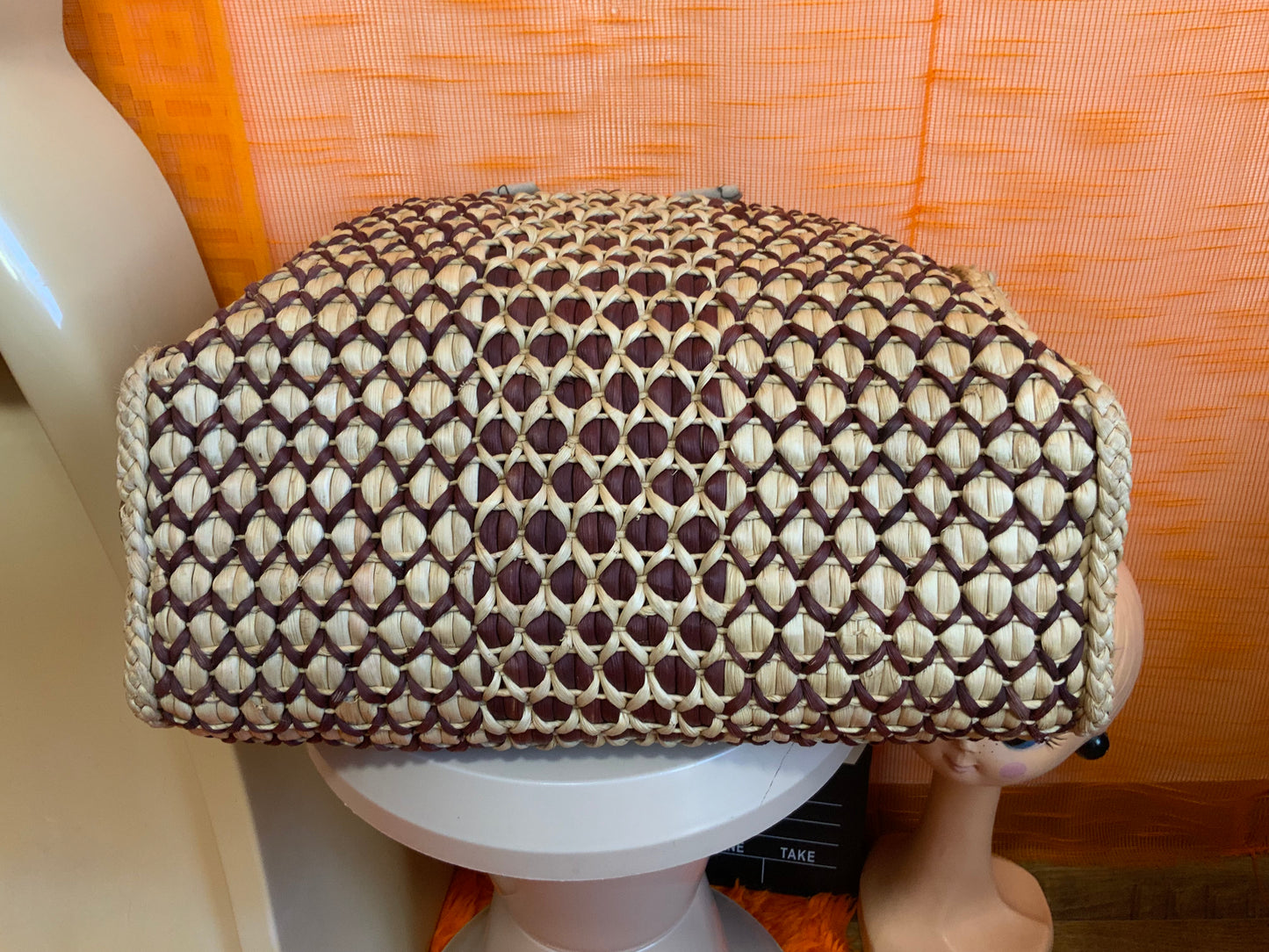 Grand Panier pailles tressées Vintage