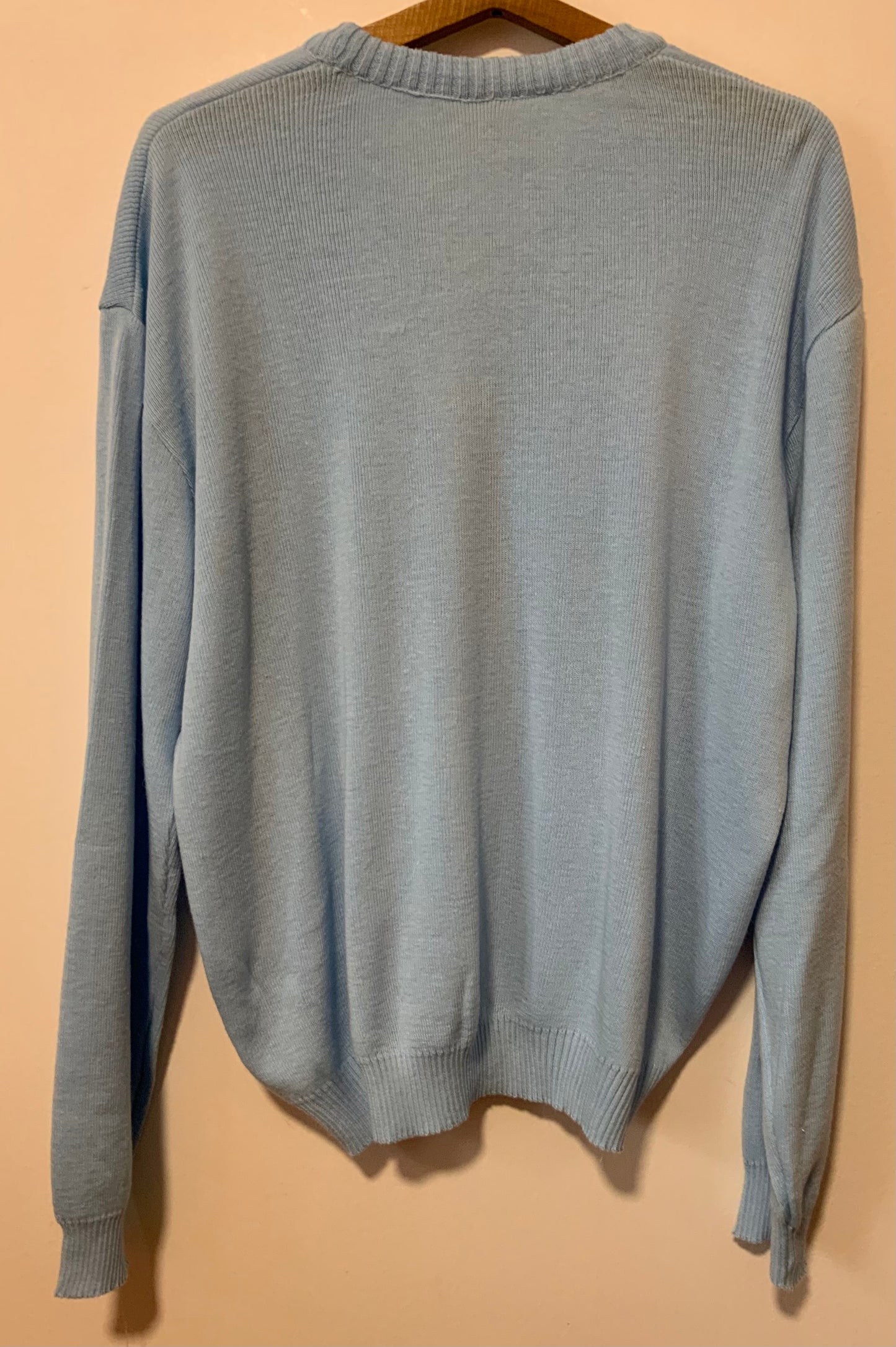 Pull Bleu Laine Deadstock Neuf Vintage 1980-