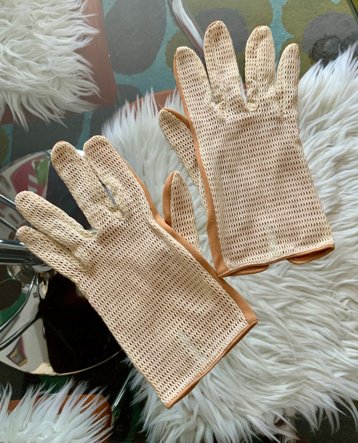 Gants résille Vintage 1970