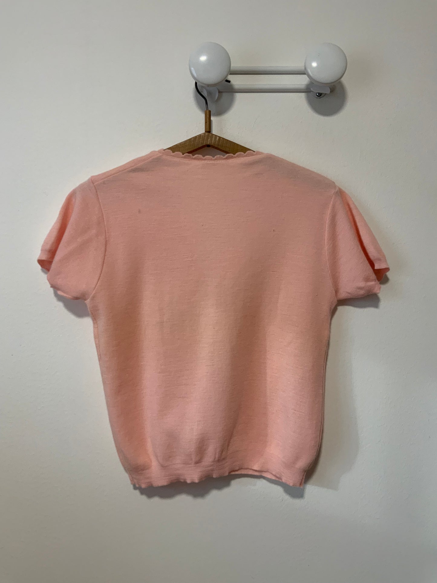 Top Tricot Laine TricoMil 1970 Vintage Rose France