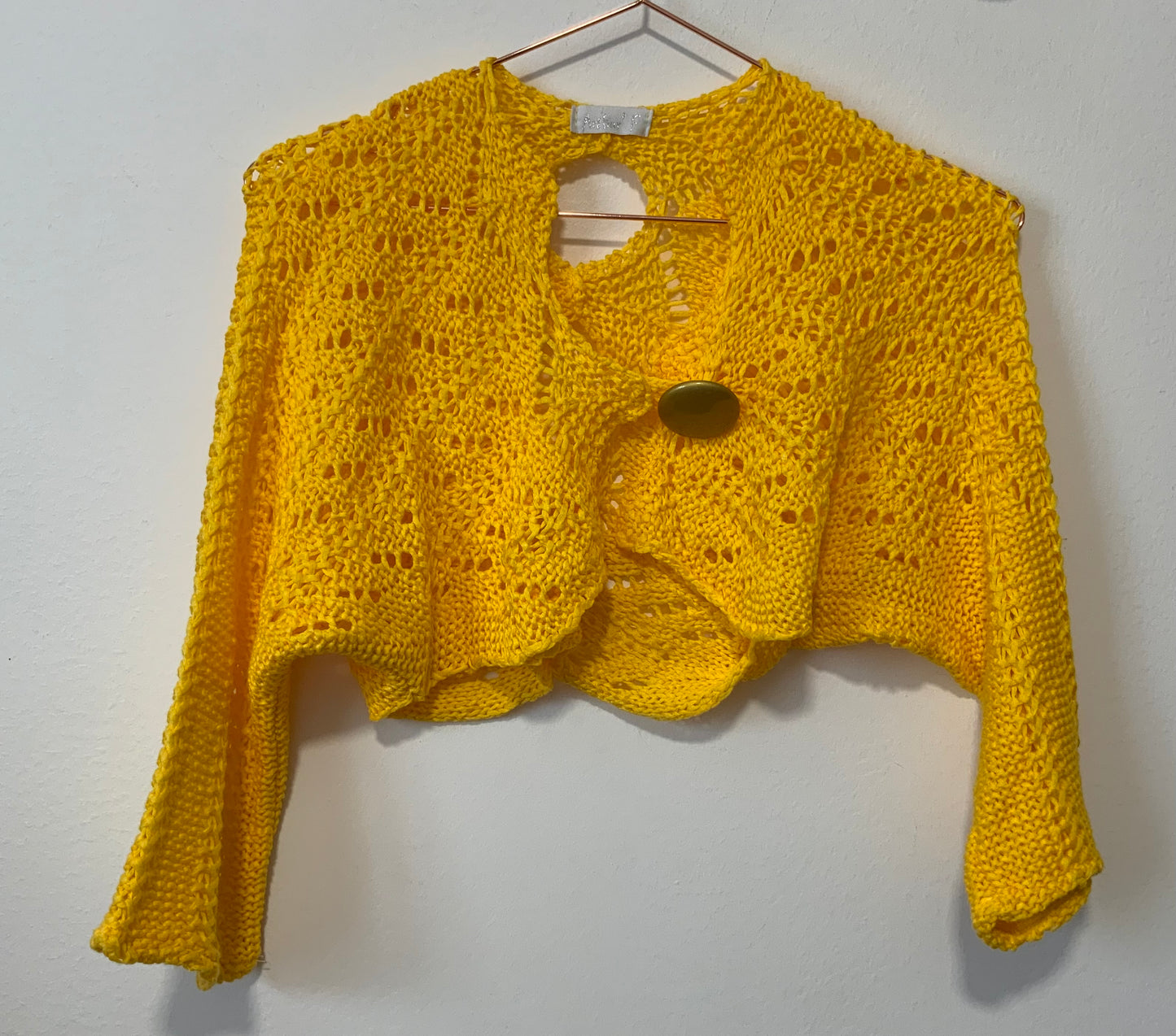 Gilet court mailles crochets Oranges Dos magique Vintage Tricots Arthur