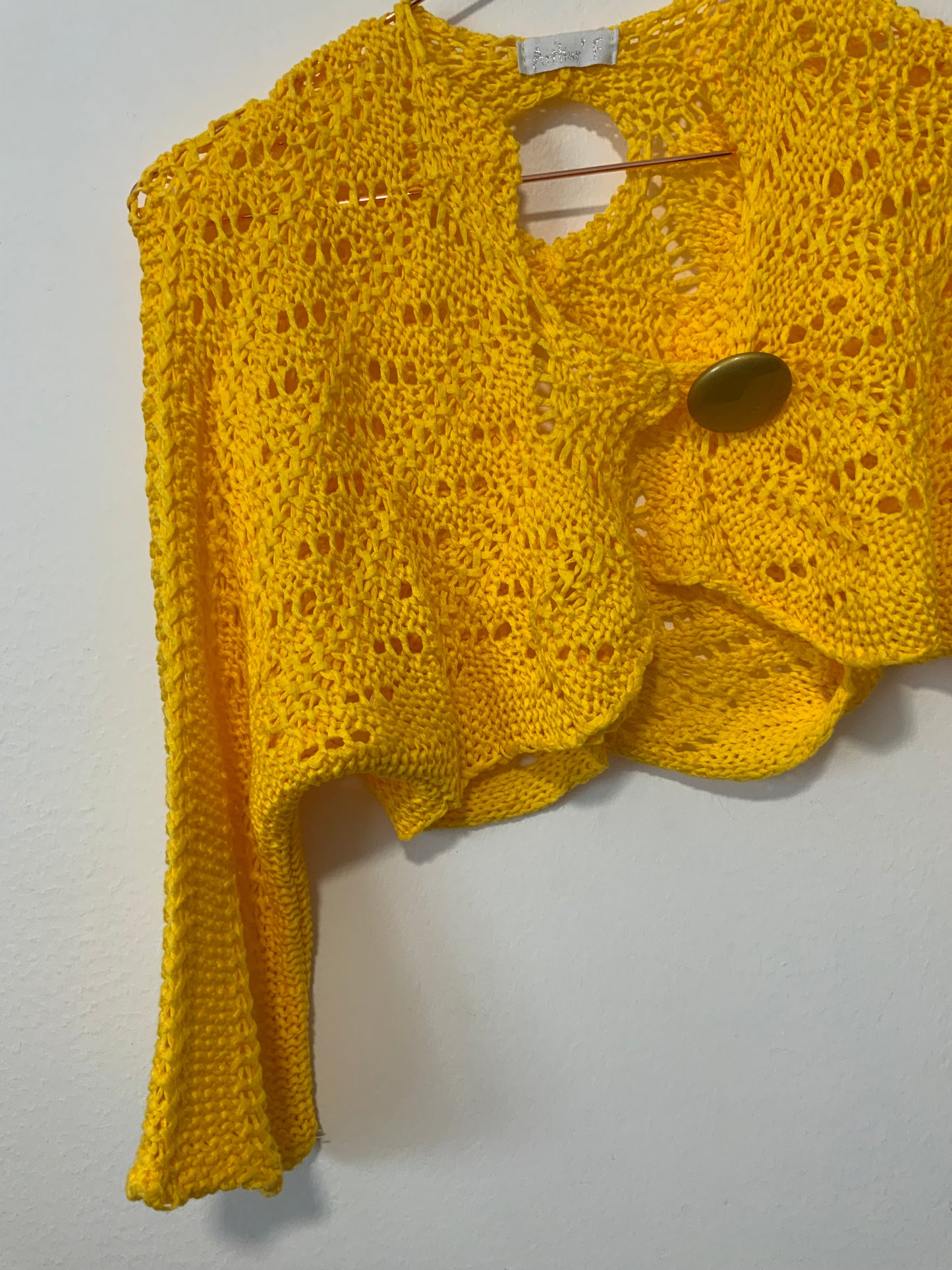Gilet court mailles crochets Oranges Dos magique Vintage Tricots Arthur