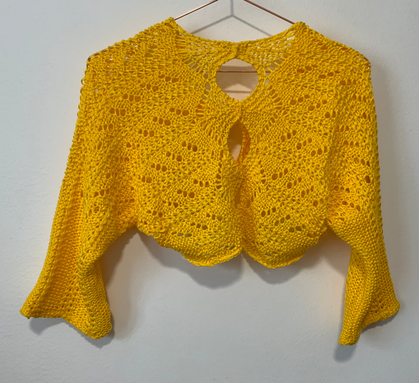 Gilet court mailles crochets Oranges Dos magique Vintage Tricots Arthur