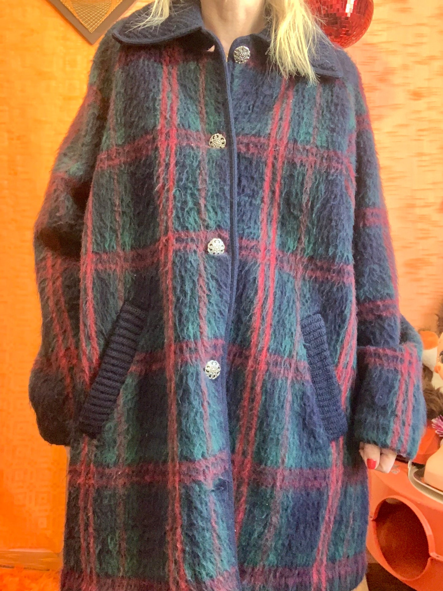 Manteau Ecossais 100% Pure Laine vierge Pépite Vintage France