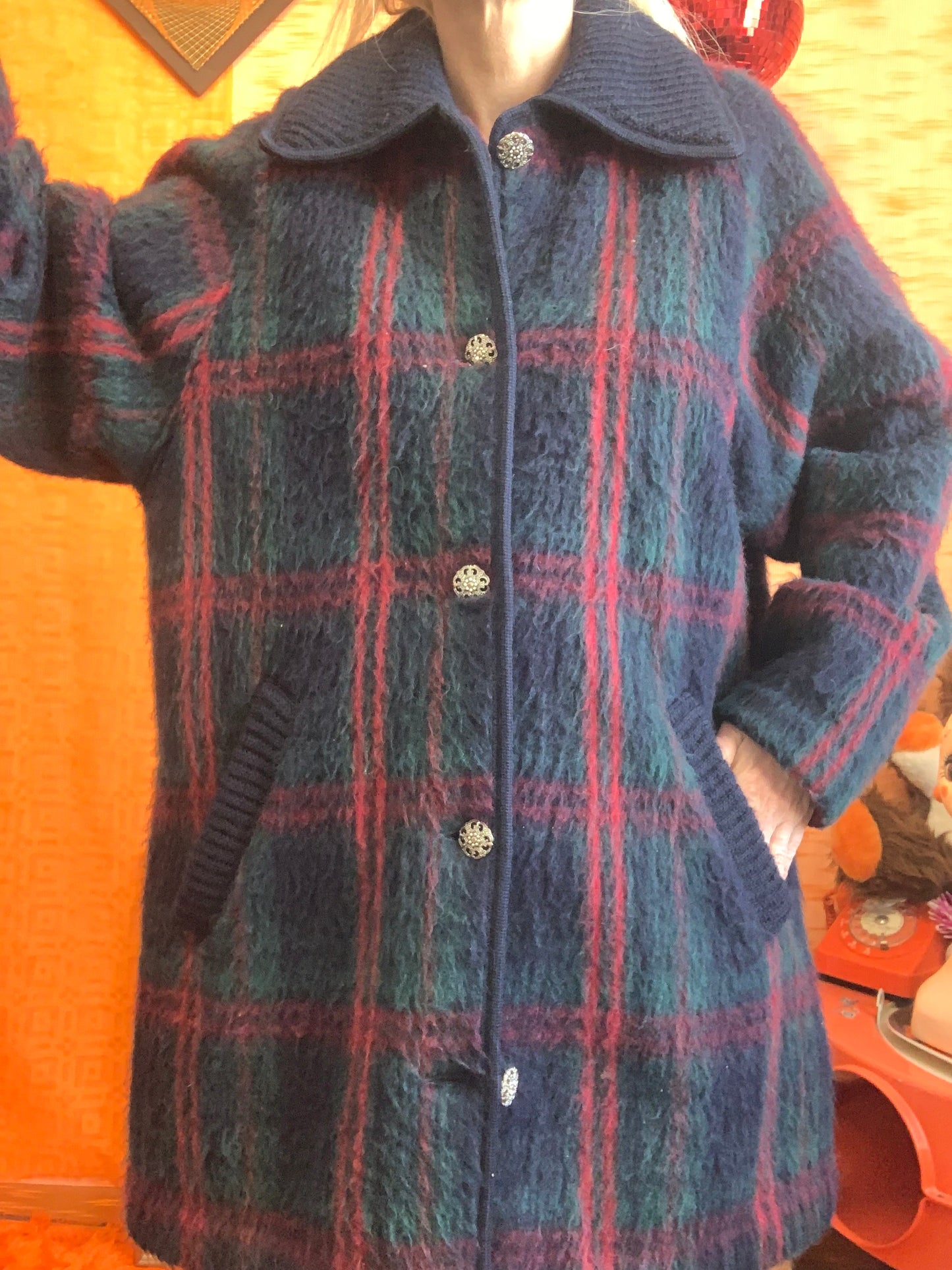 Manteau Ecossais 100% Pure Laine vierge Pépite Vintage France