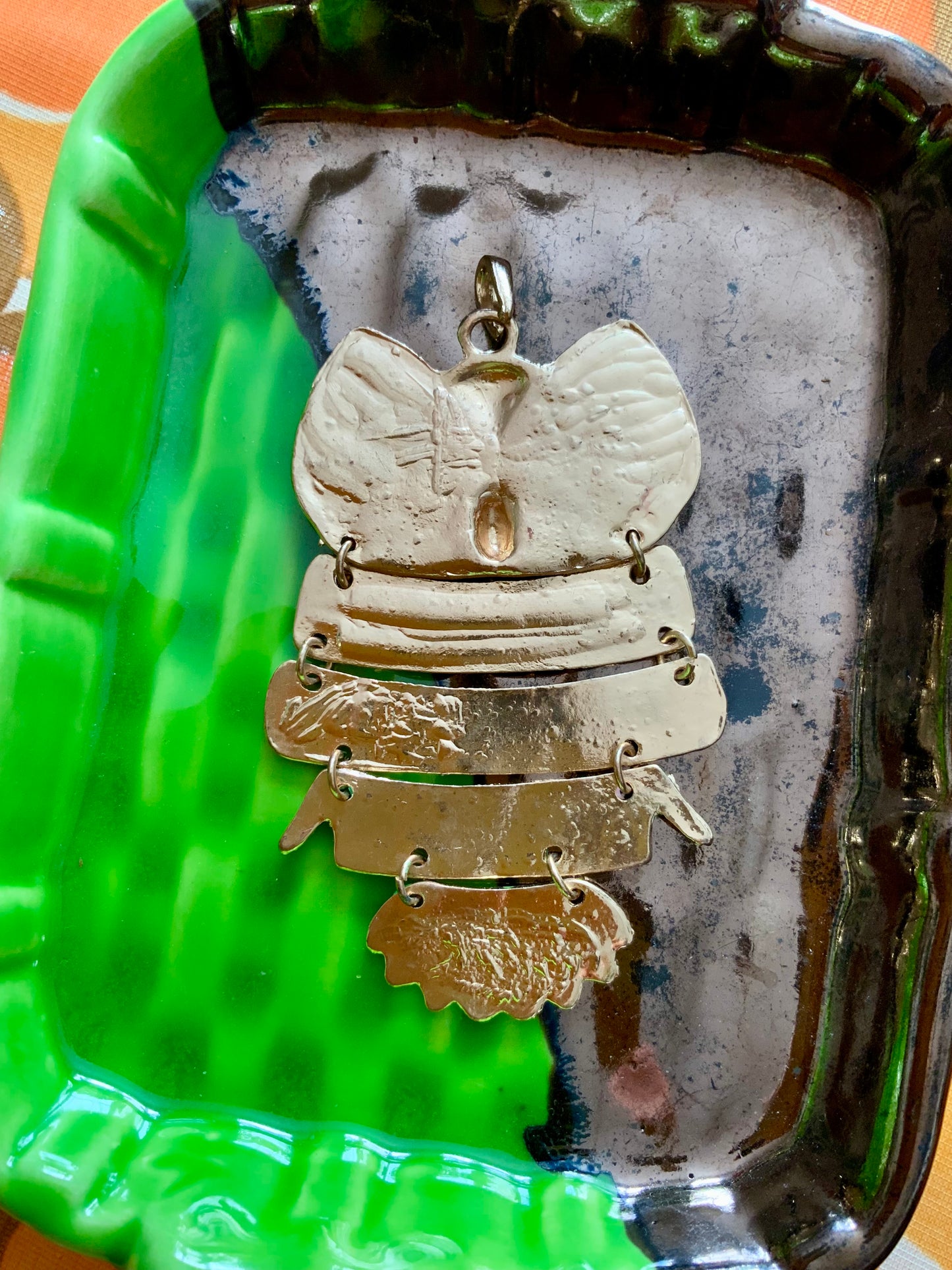 Grand pendentif Chouette colorée