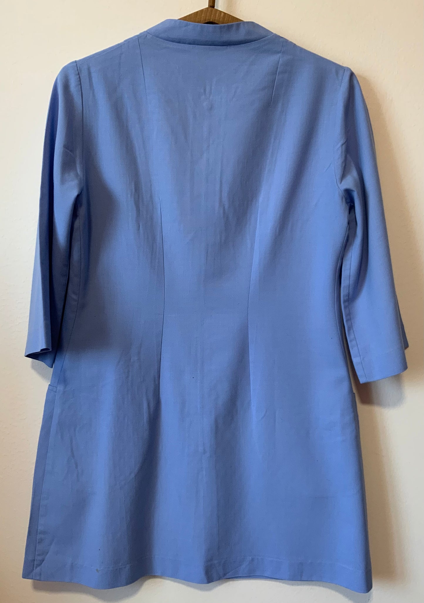 Robe Blouse Bleue et broderies Fleurs Vintage
