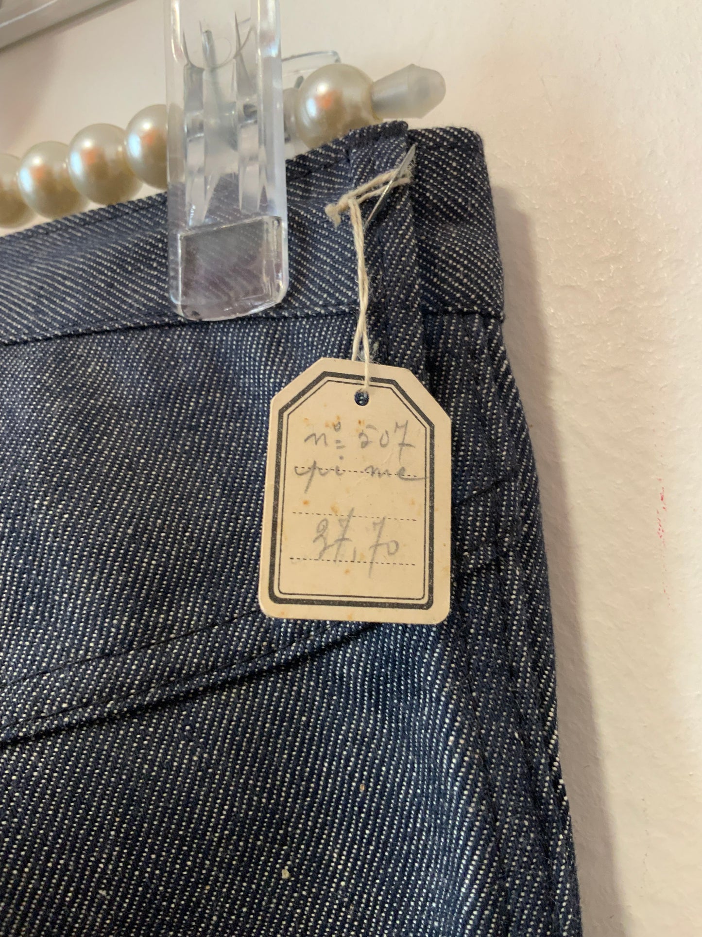 Pantalon Pattes d’éléphant 1970 Neuf Deadstock Denim Flare