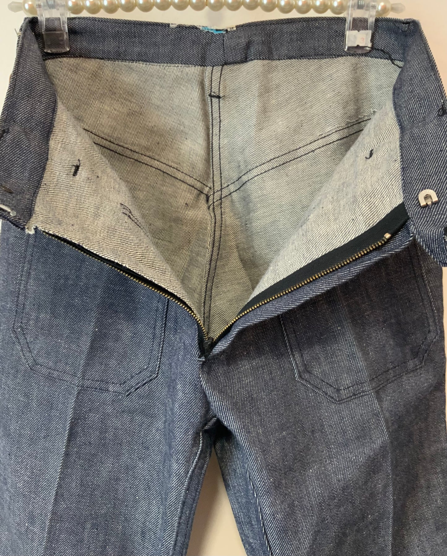 Pantalon Pattes d’éléphant 1970 Neuf Deadstock Denim Flare
