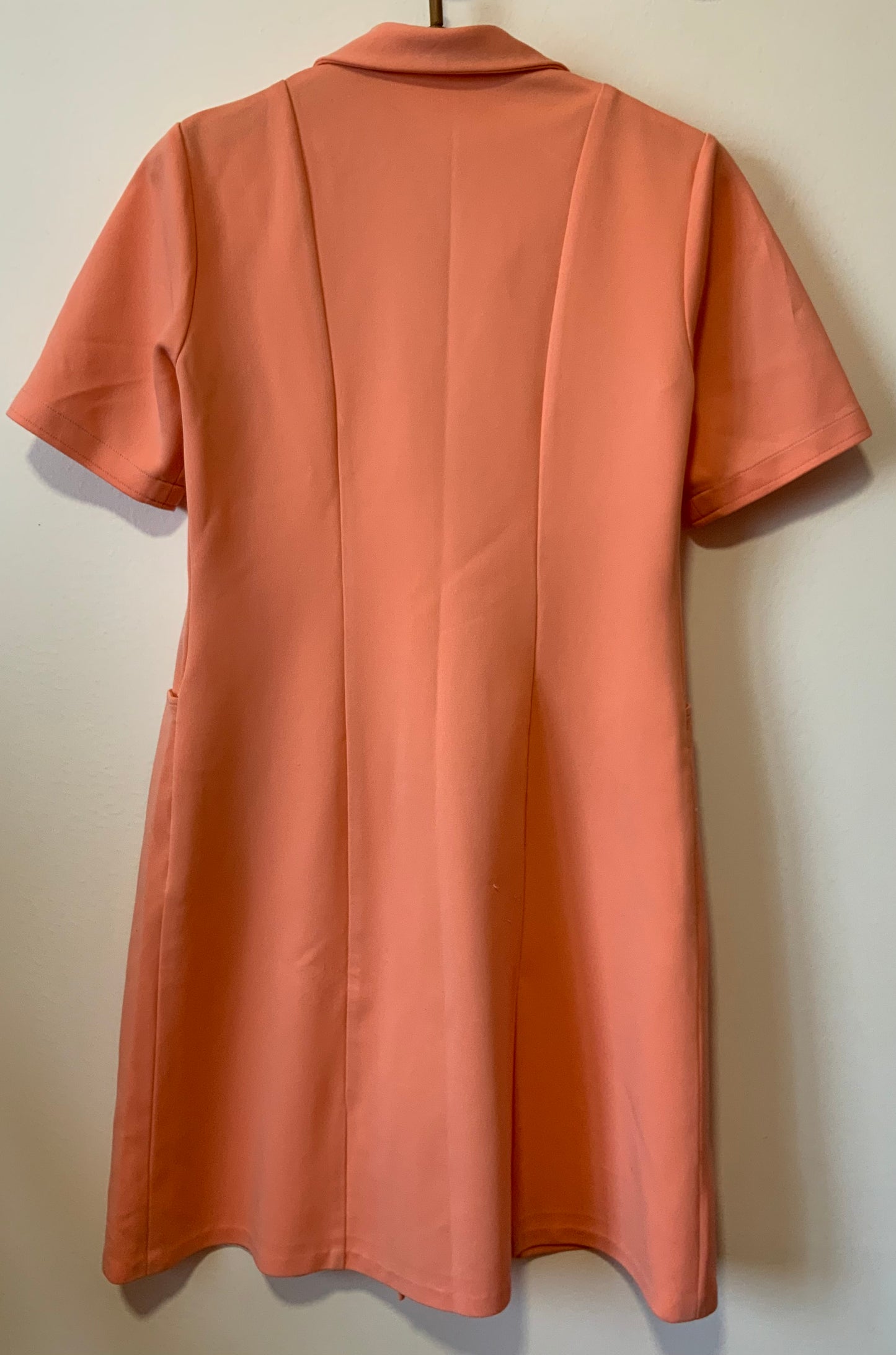 Robe blouse boutonnée Orange à fleurs Vintage 1970