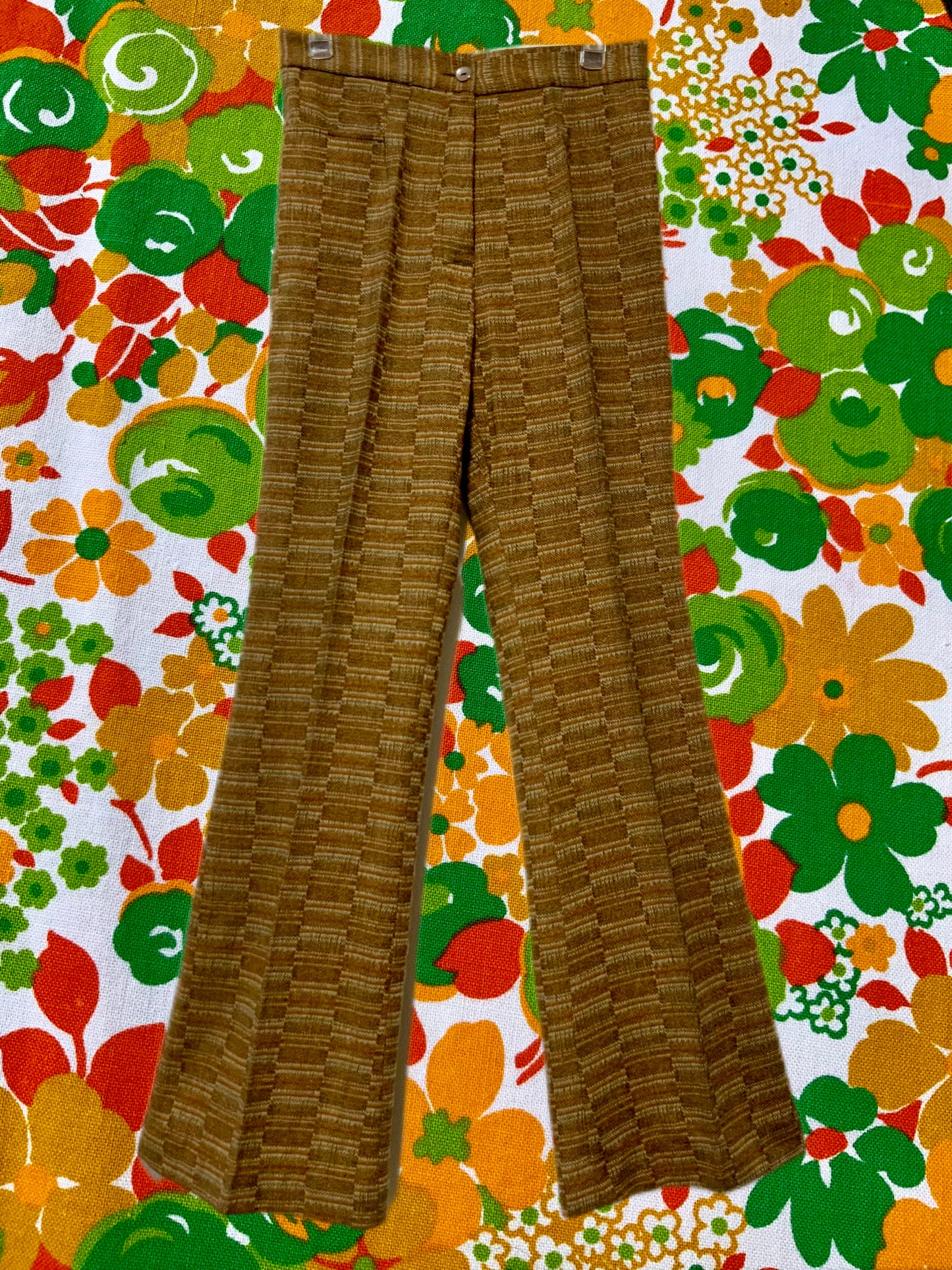 Magnifique pantalon rayures flare pattes d’éléphant Vintage 1970