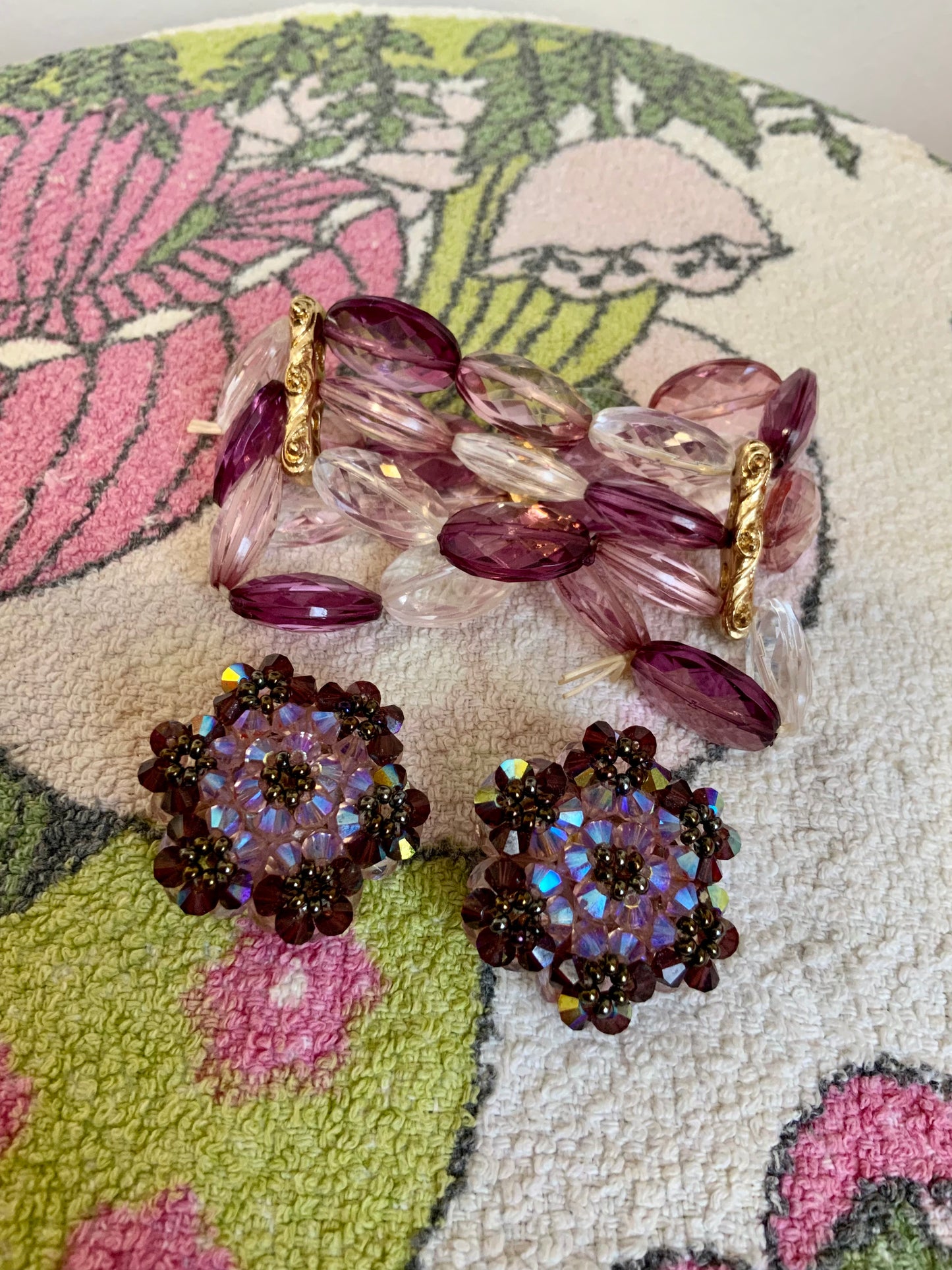 Ensemble Bijoux Vintage Bracelet et Boucles d’oreilles 1990