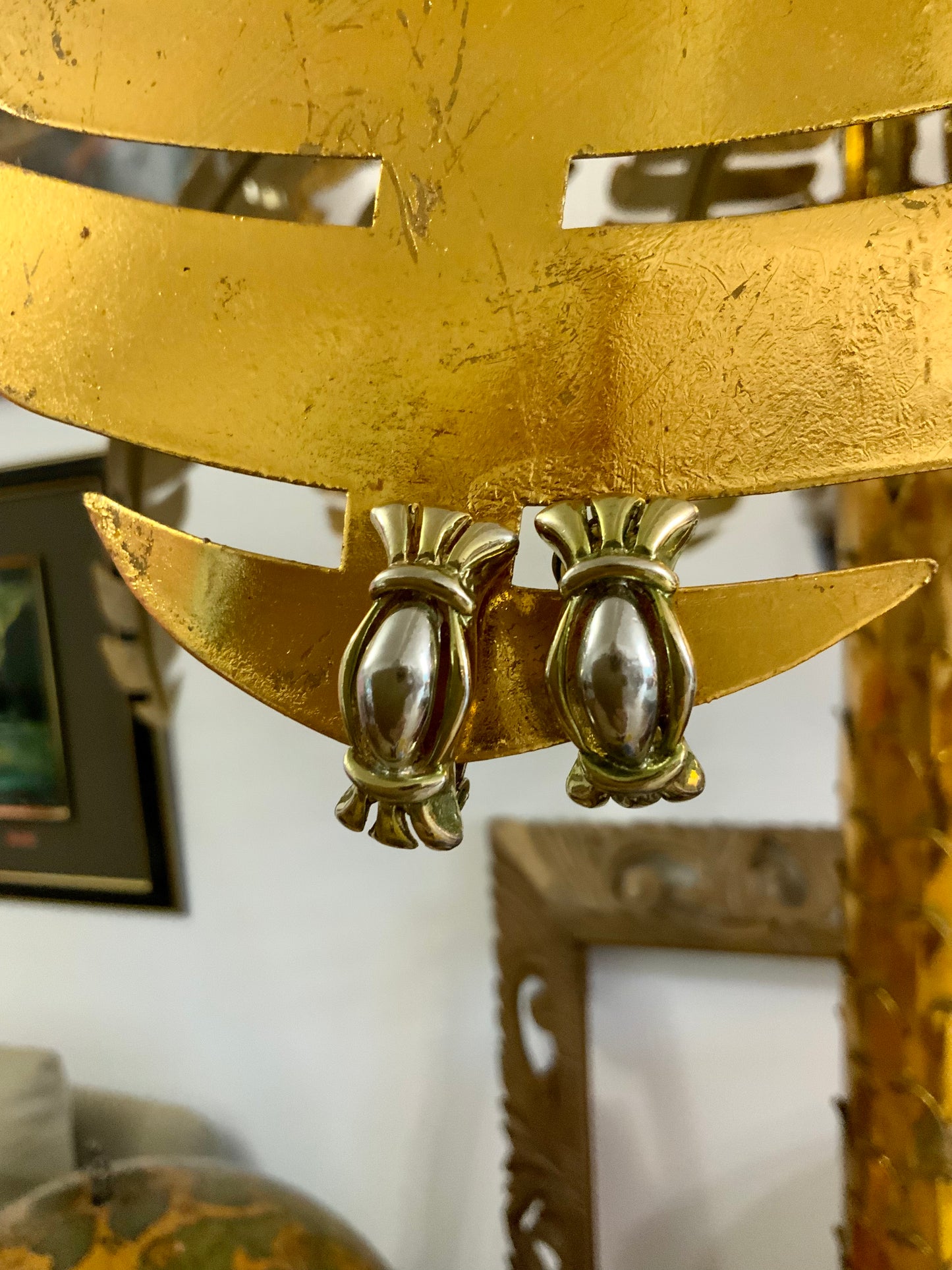 Boucles d’oreilles Métal doré et nacré Vintage Chic