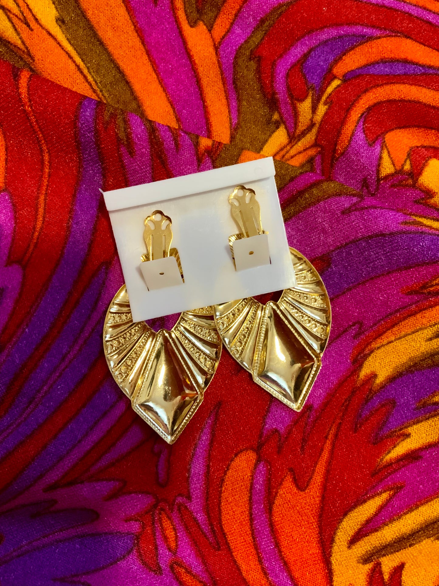 Boucles d’oreilles Métal Plaqué nickel Vintage 80/90 Neuves
