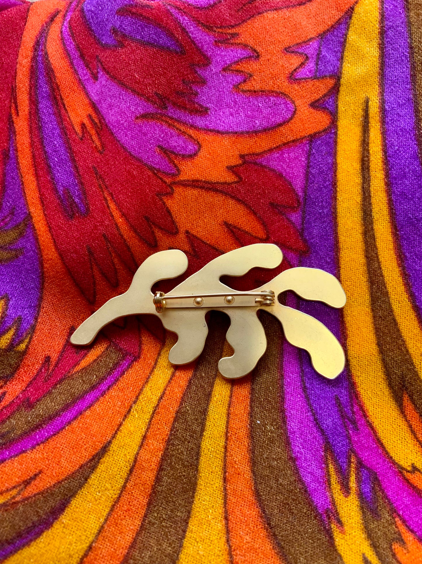 Grande Broche Forme Feuille Vintage 1990
