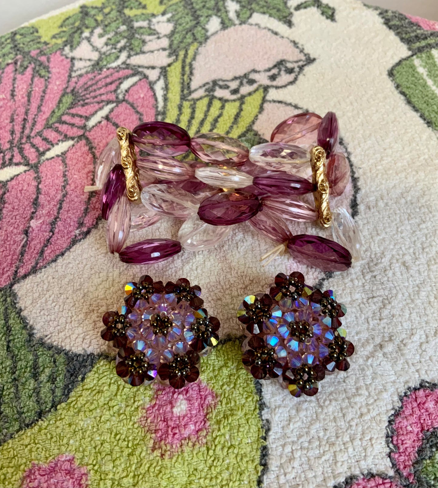 Ensemble Bijoux Vintage Bracelet et Boucles d’oreilles 1990