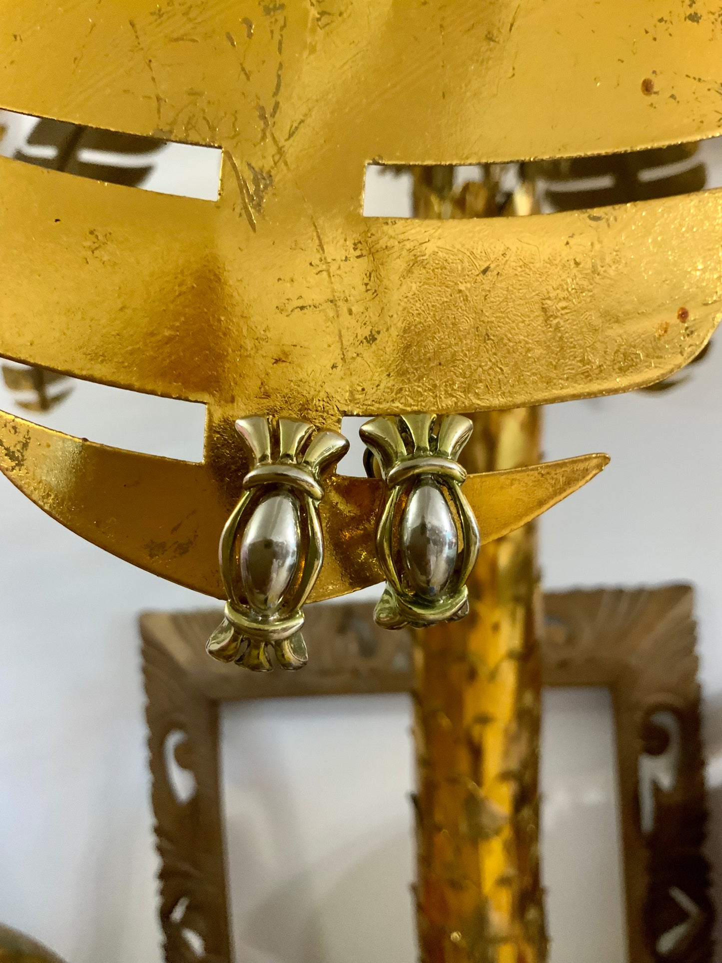 Boucles d’oreilles Métal doré et nacré Vintage Chic