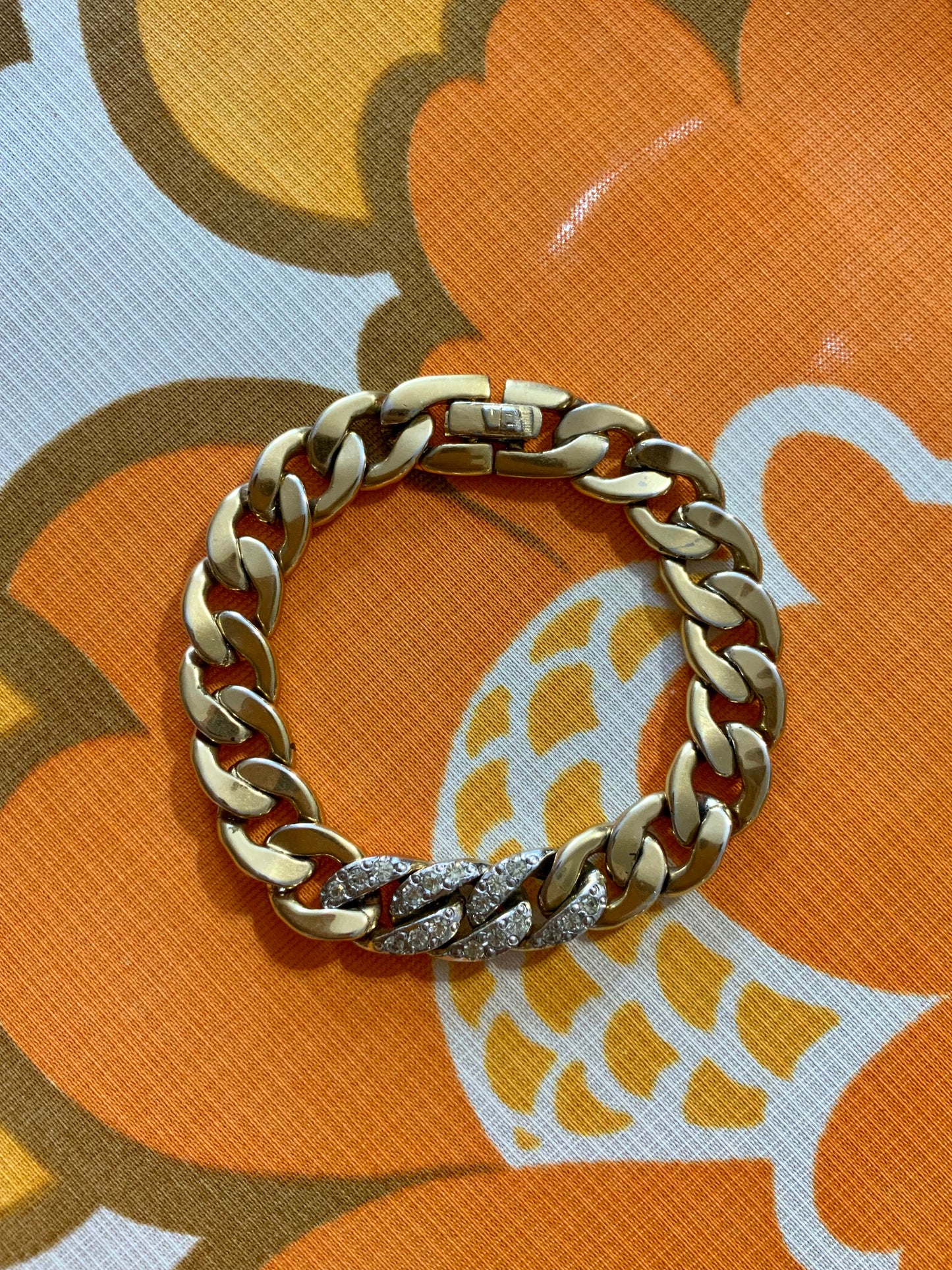 Magnifique Bracelet Mailles Chaines plates Vintage Vogue Bijoux