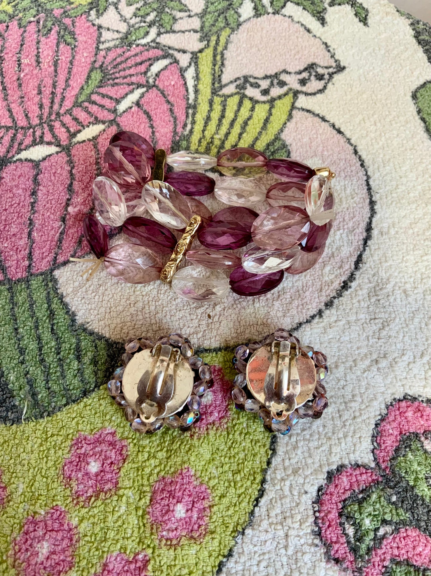 Ensemble Bijoux Vintage Bracelet et Boucles d’oreilles 1990