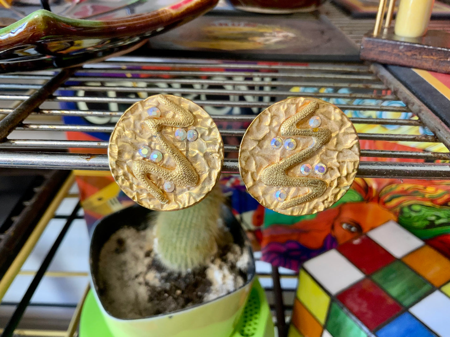 Sublimes Boucles d’oreilles Vintage Création 1990
