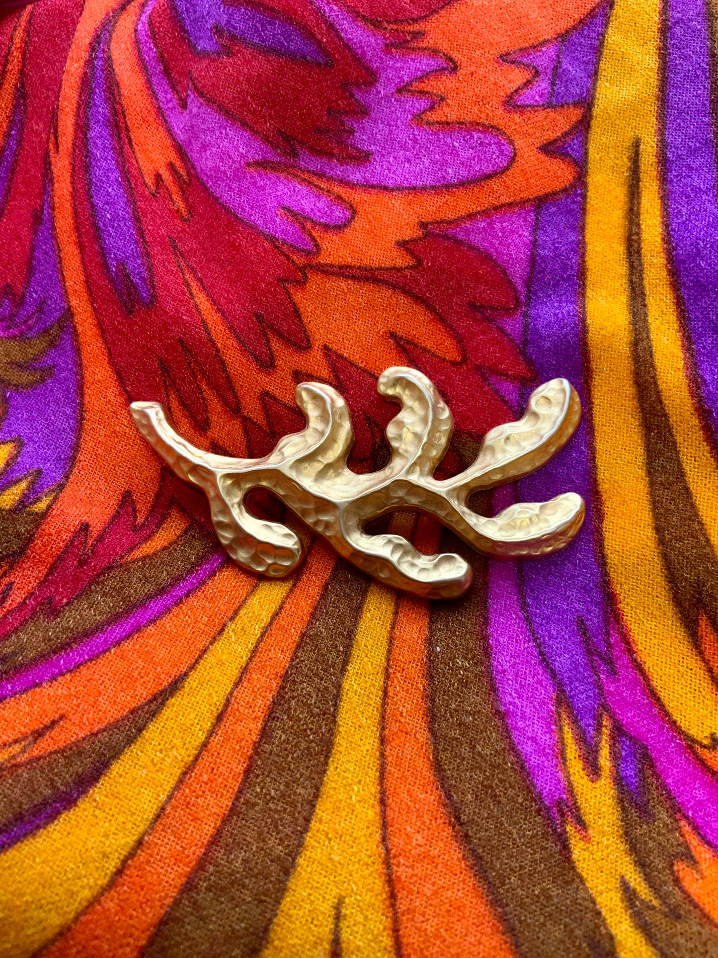 Grande Broche Forme Feuille Vintage 1990