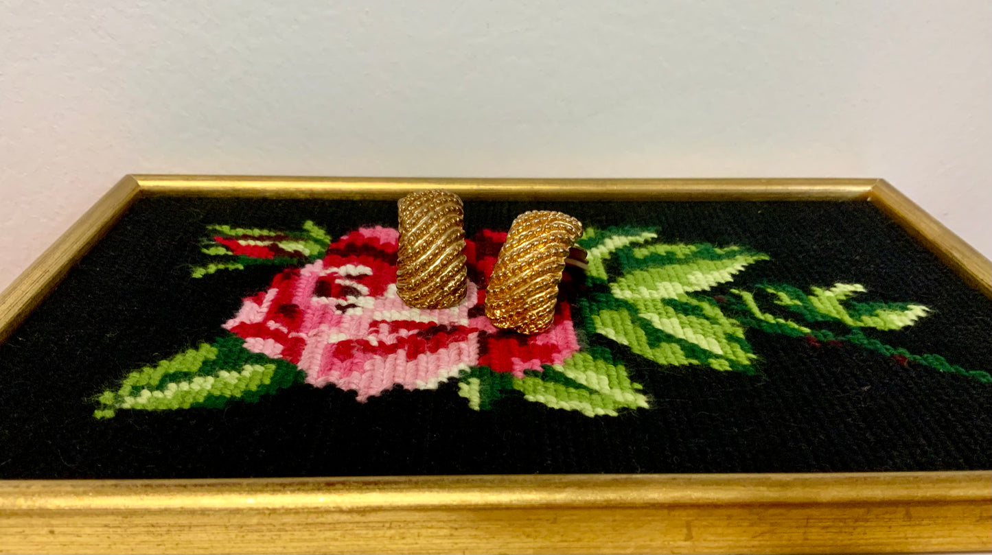 Boucles d’oreilles Métal Doré Chic Vintage 1980/90
