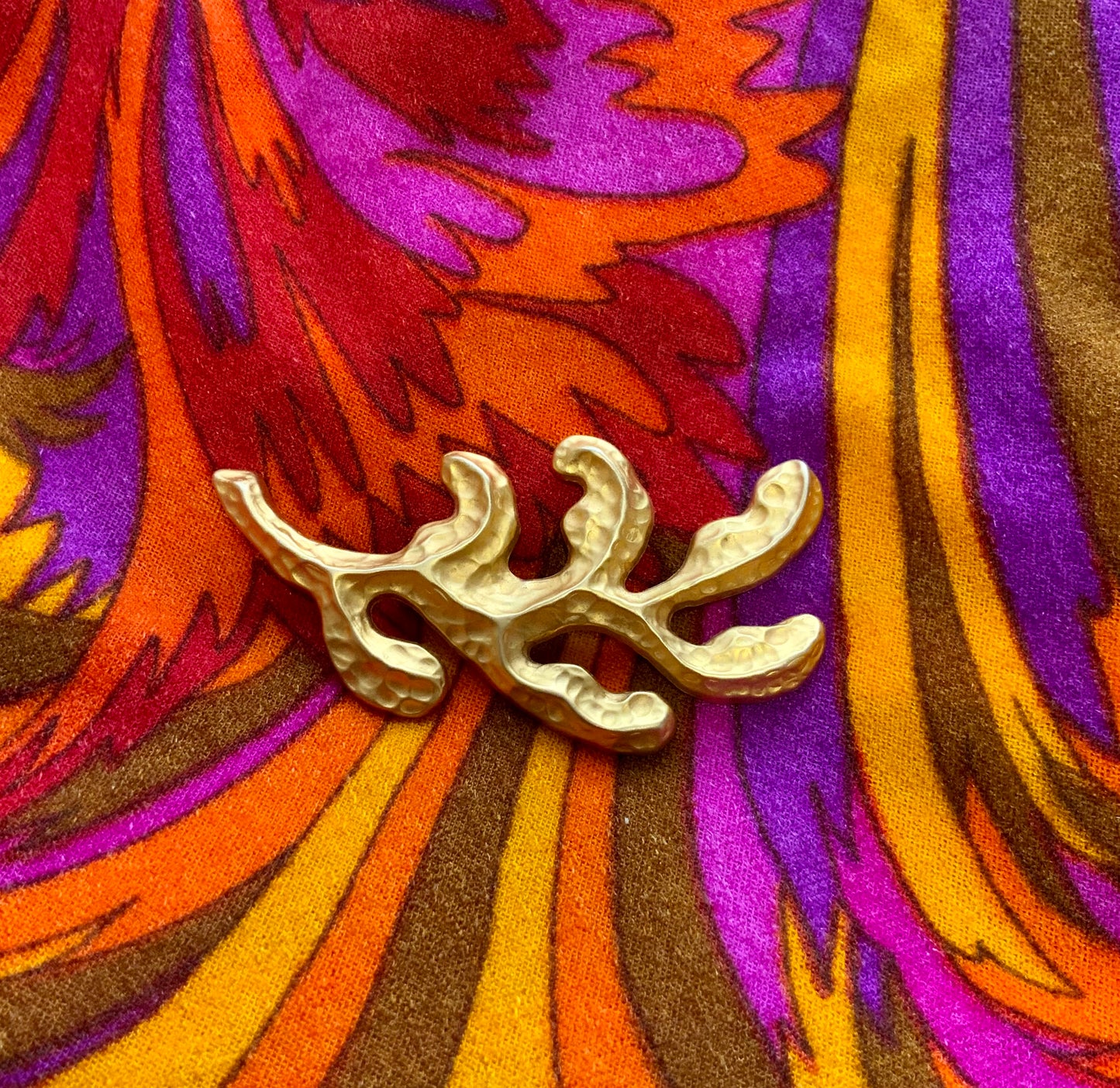 Grande Broche Forme Feuille Vintage 1990