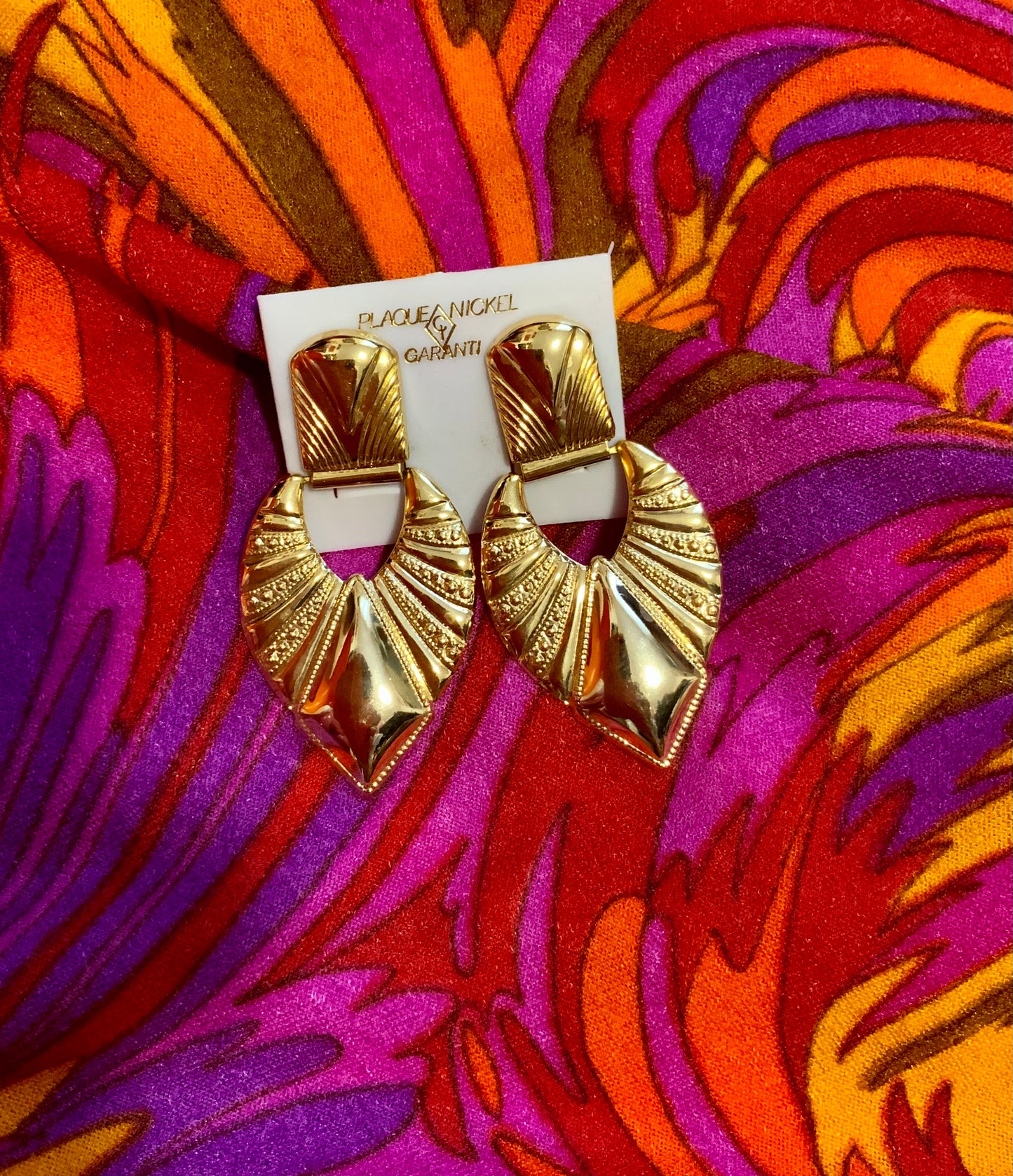 Boucles d’oreilles Métal Plaqué nickel Vintage 80/90 Neuves