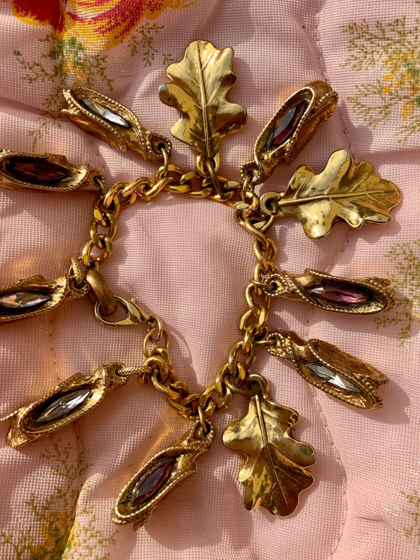 Magnifique Bracelet breloques Vintage 80 Pierres signé Kalinger Haute Couture