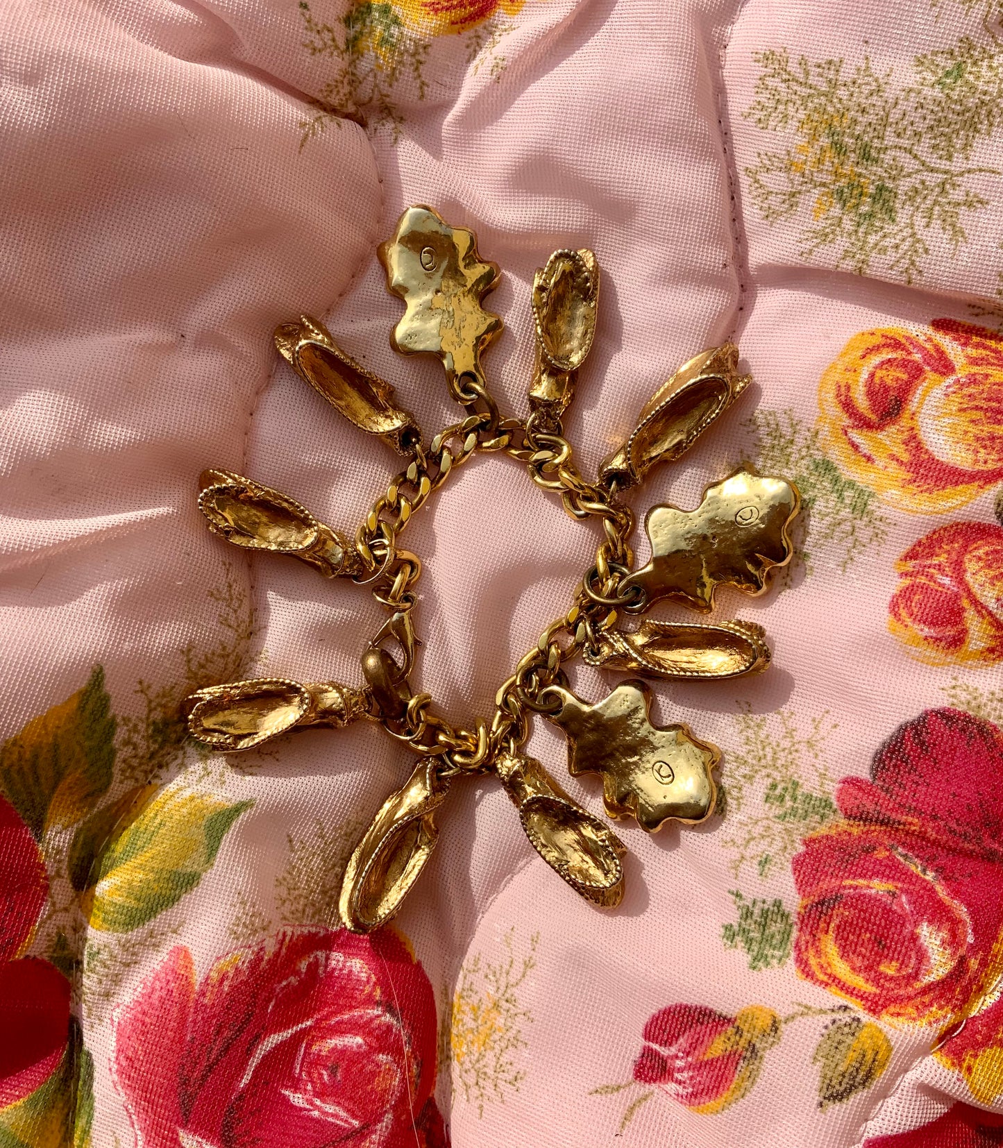Magnifique Bracelet breloques Vintage 80 Pierres signé Kalinger Haute Couture