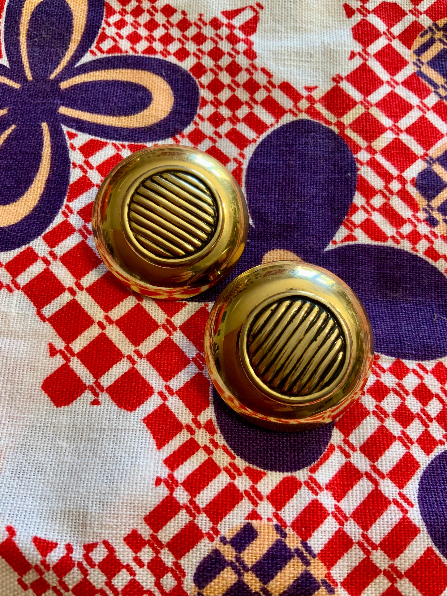 Boucles d’oreilles Rondes Pop 1980 Vintage