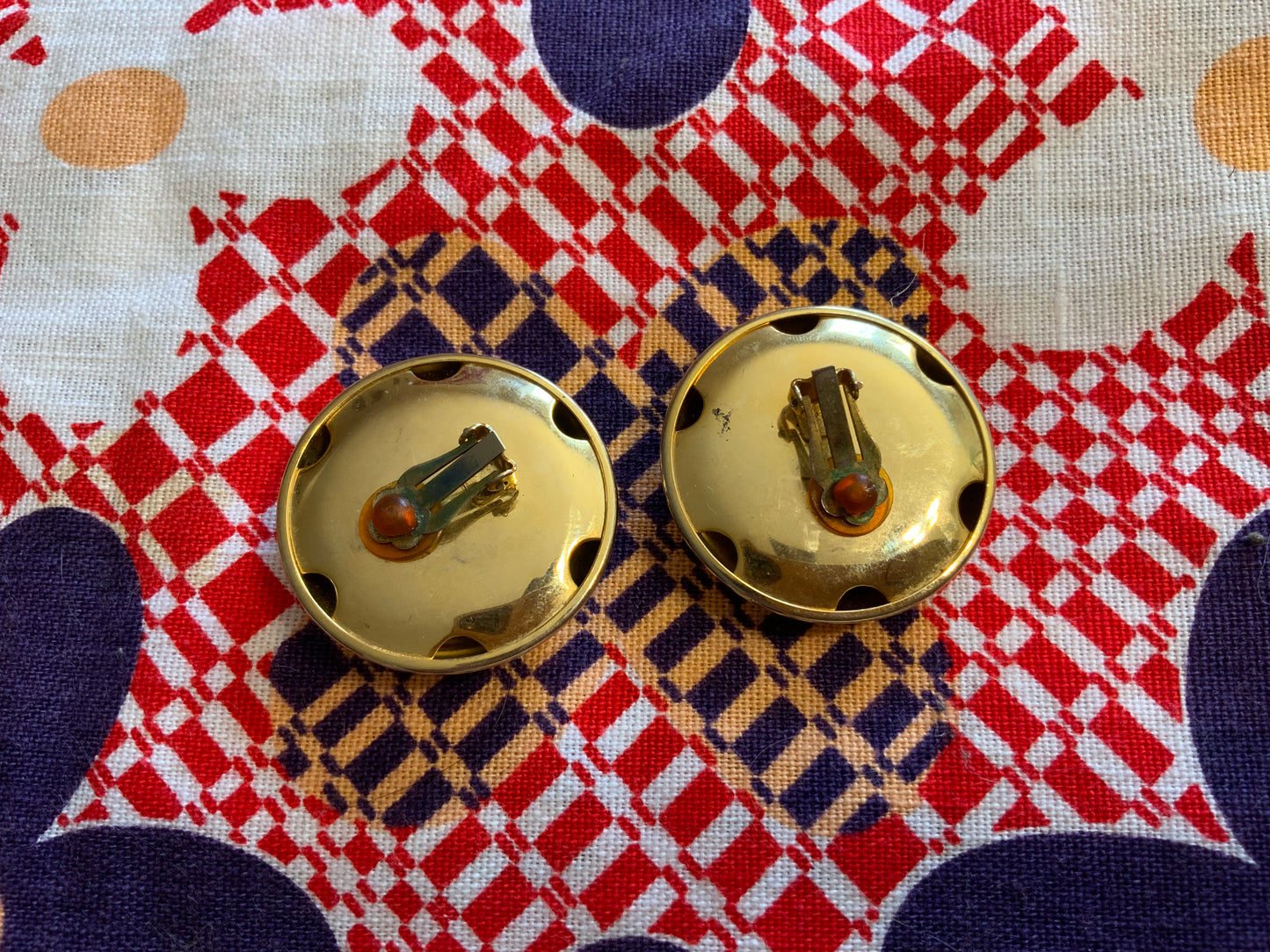 Boucles d’oreilles Rondes Pop 1980 Vintage