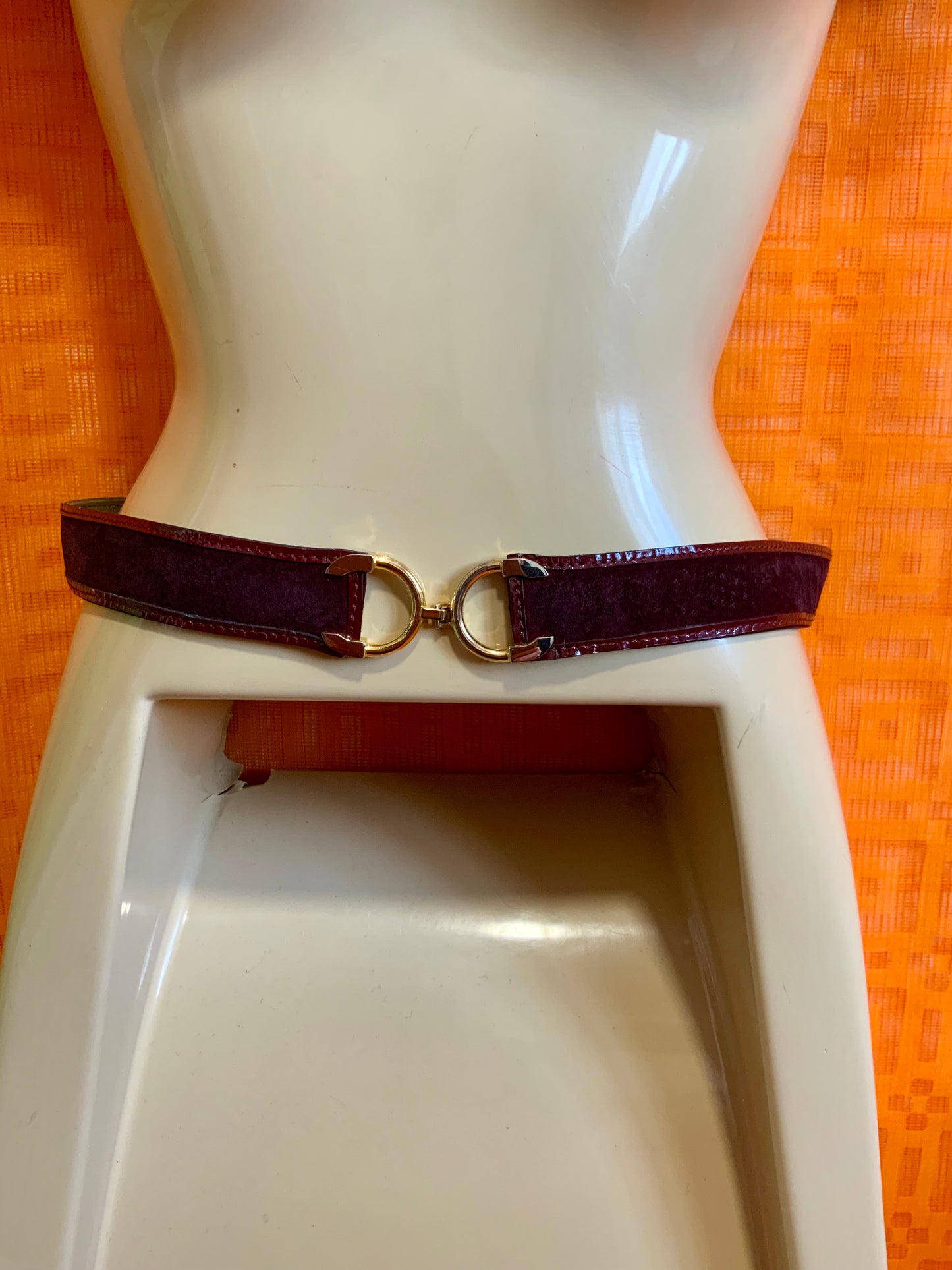 Ceinture daim bordeaux Vintage Chic