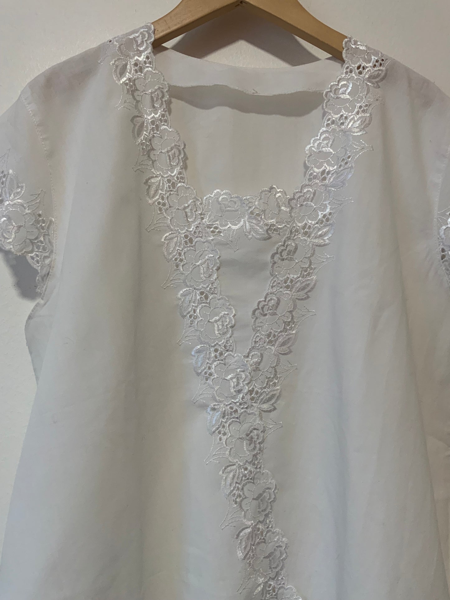 Blouse bohème broderies anglaises Vintage 1980