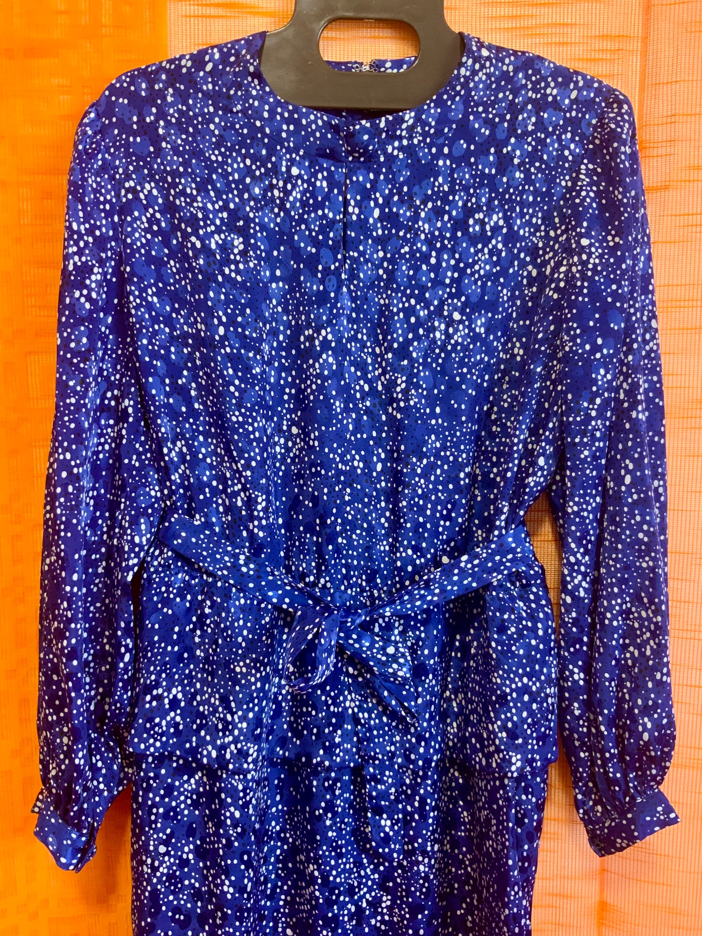 Robe chic de confection main Vintage 1980 petits pois- T42/44