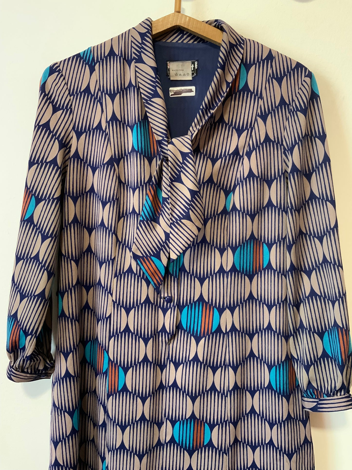Robe Vintage 1980 Col Lavallière - T42