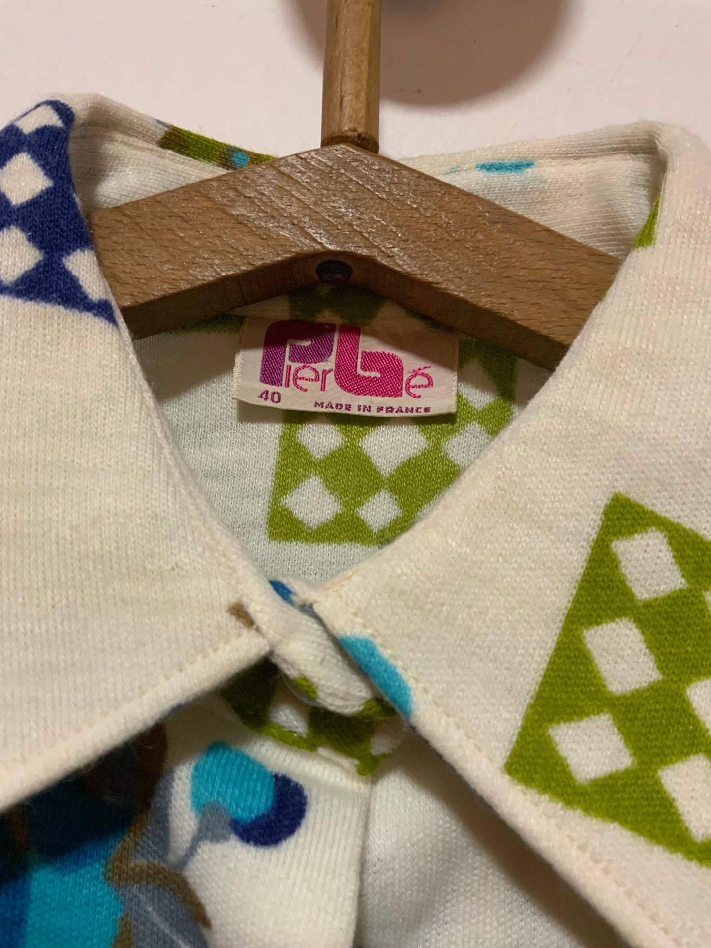 Chemise / Mini Robe Pierbé Made in France Pelle a tartes 1970 _ T40.