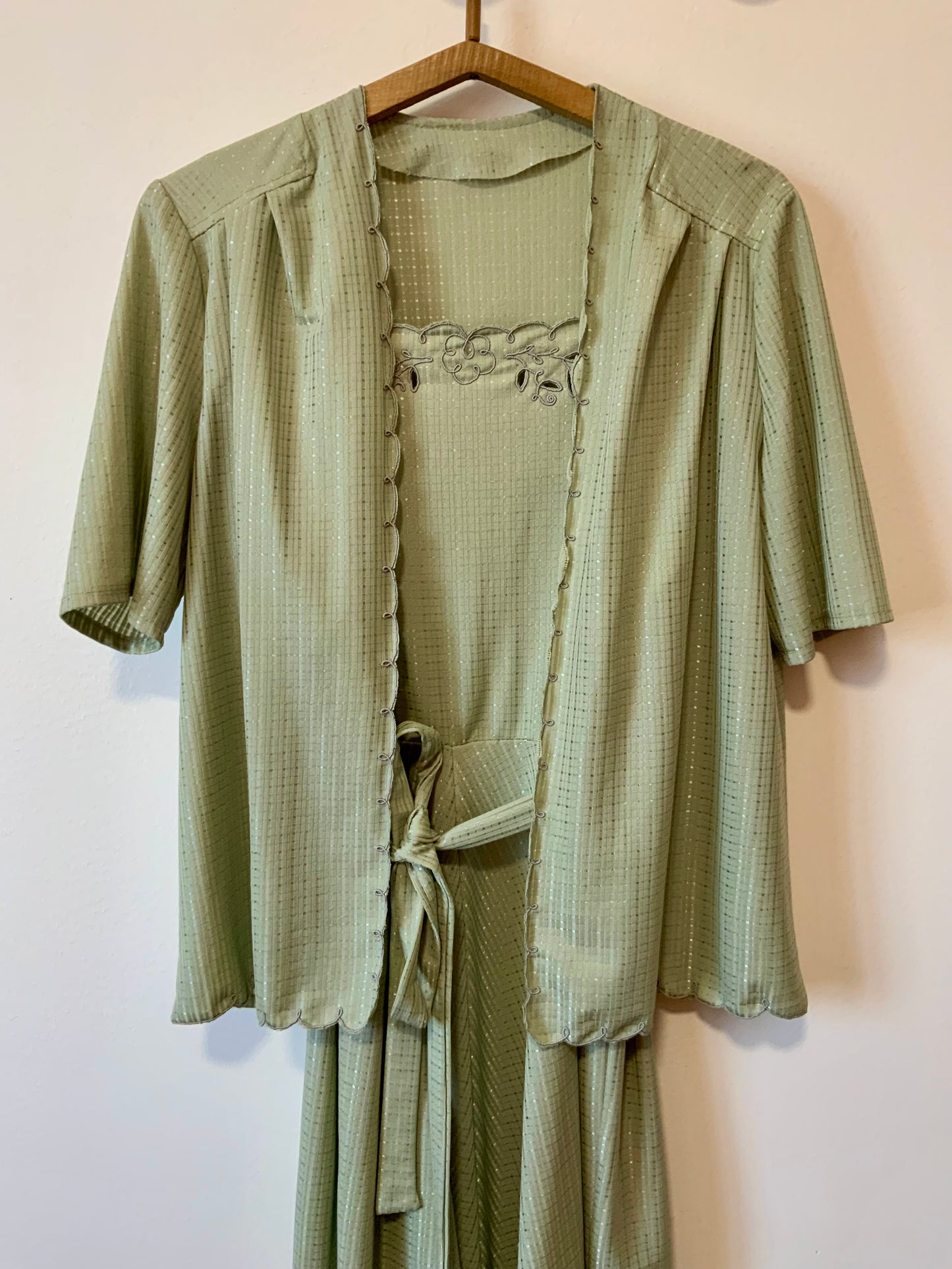 Ensemble Beauté 1960/70 Robe longue patineuse et sa veste Vintage - T44