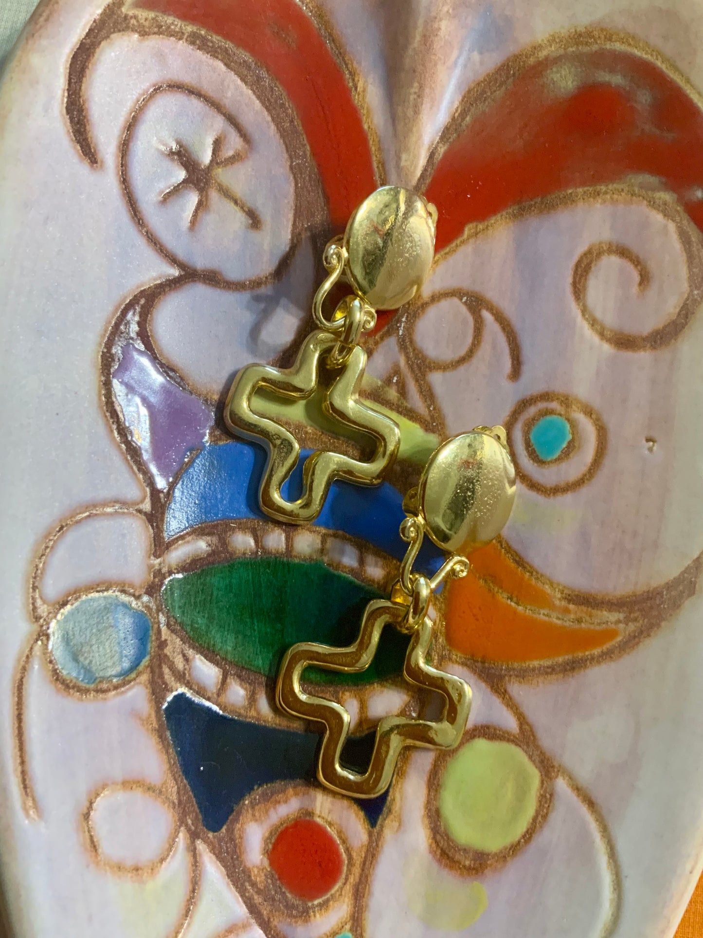 Boucles d’oreilles Croix Vintage 1990