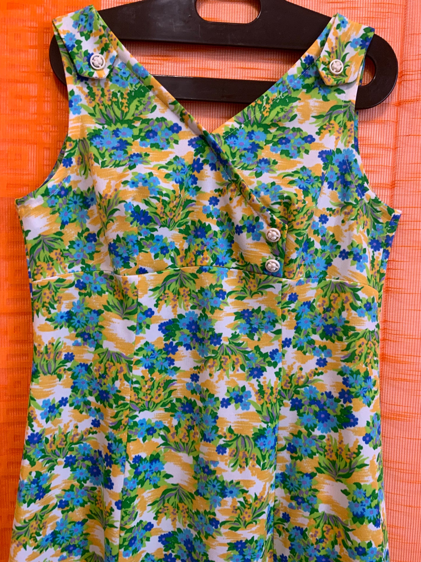Robe a fleurs Vintage 1970 Création - T48