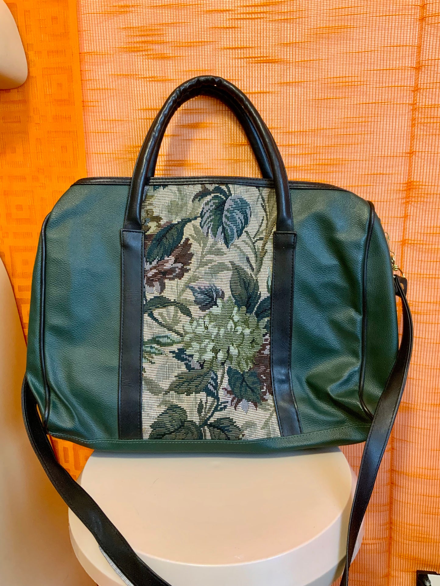 Sac Tapisserie Neuf Vintage Simili cuir et toile fleurs