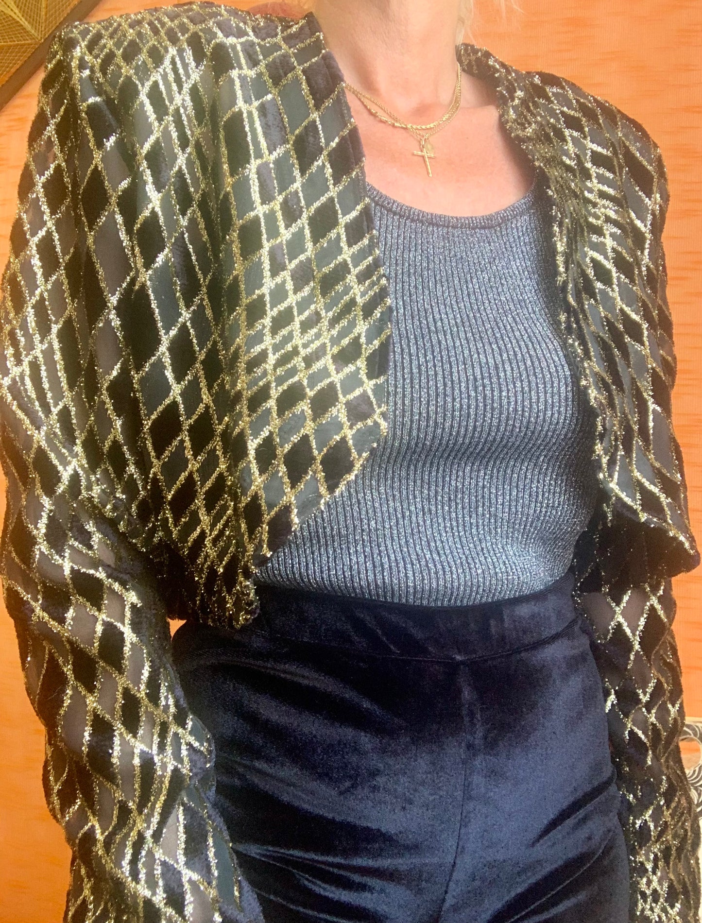 Veste Lurex Vintage France 1980 Original -T44
