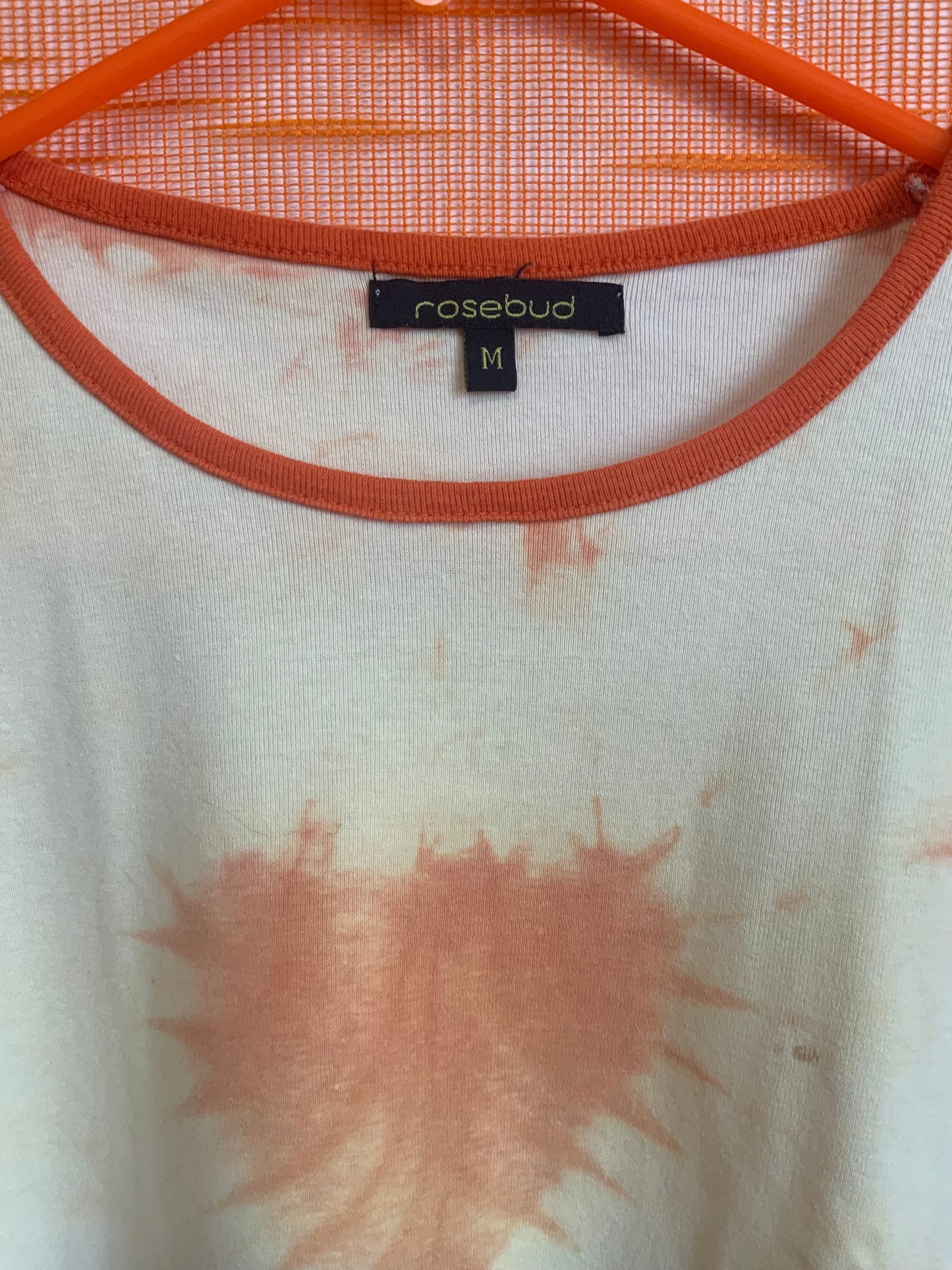 T shirt Orange Coeur Coton Tie and Dye Vintage 1990- T38