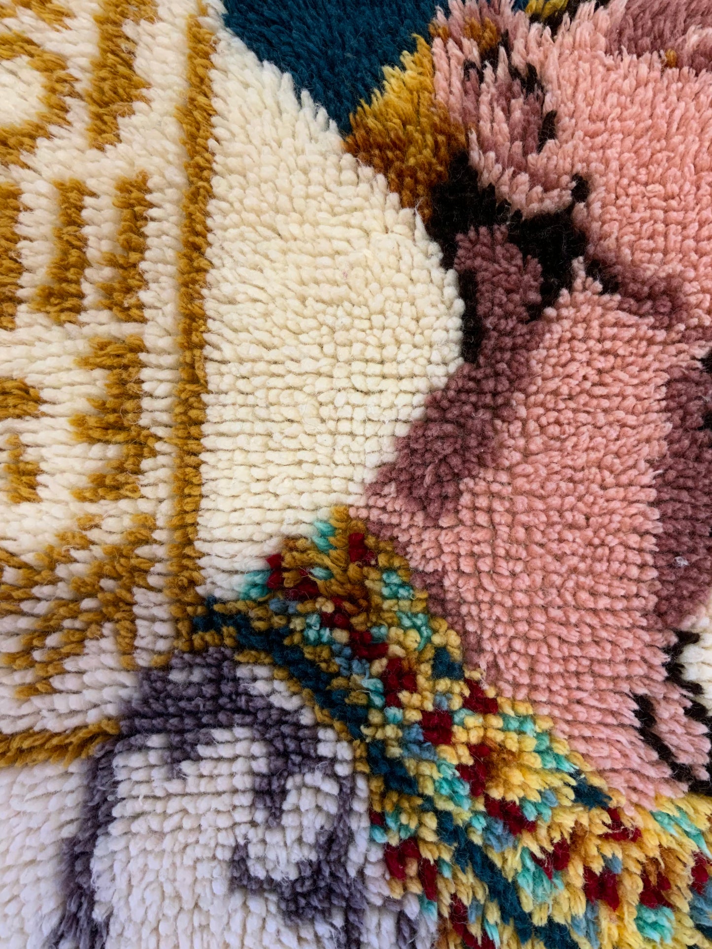 Tapis Laine Égypte Vintage Fait main Nefertiti