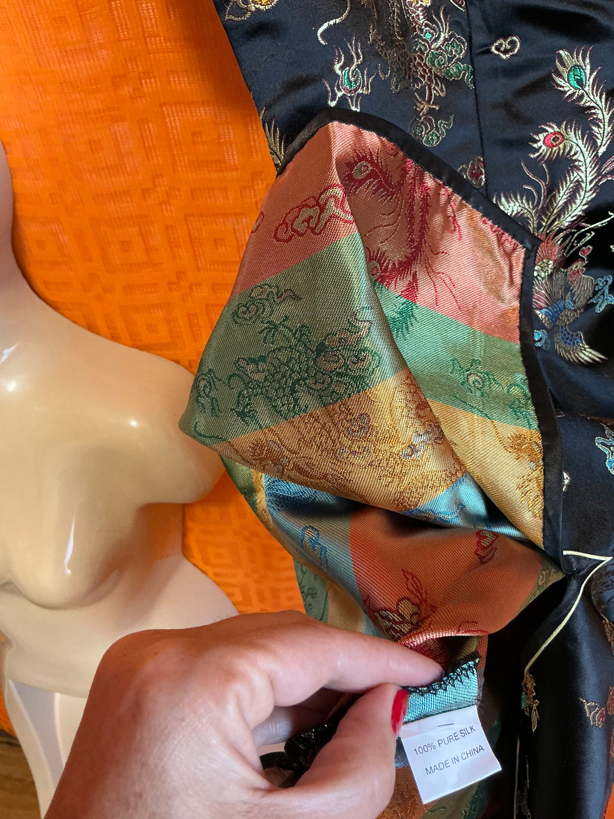 Robe Chinoise Pure Soie Vintage 1980/90-T36