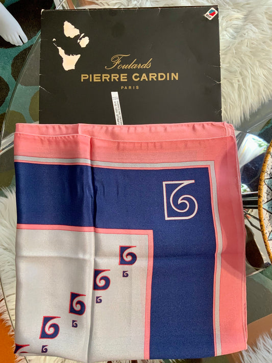 Foulard Pierre Cardin Soie Neuf Vintage 1980-